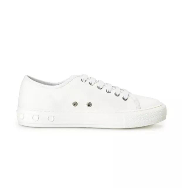 NEW SALVATORE FERRAGAMO Firenze Logo Low Top Men Shoes Sneakers White ...