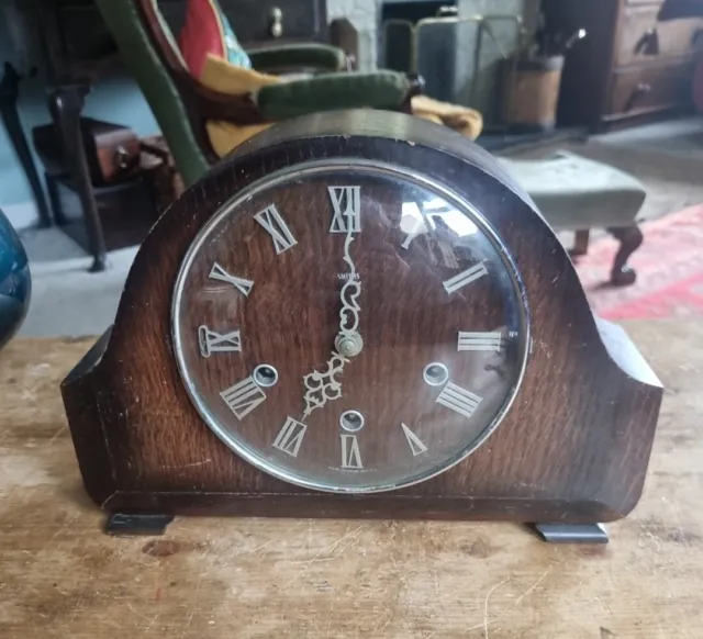 Antique English Smiths Chiming Mantle Clock