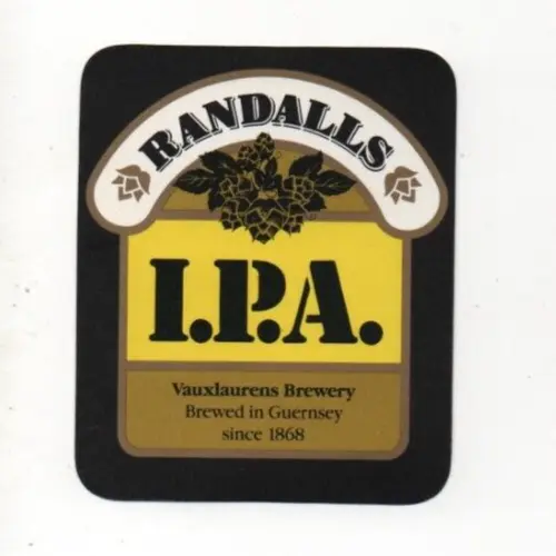 Guernsey - Vintage Beer Label - Vauxlaurens Brewery - Randalls I.P.A.