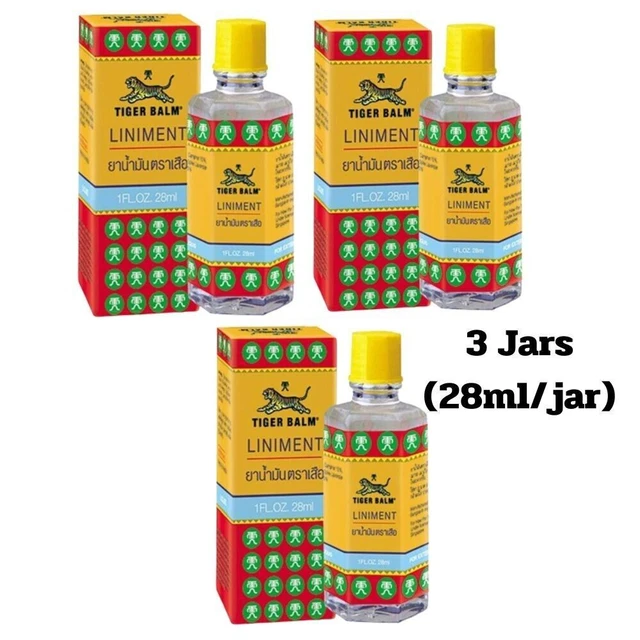 3 X balsamo di tigre olio per linimento massaggio alle erbe tailandese per...