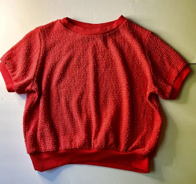 Retro pink Sweater Cropped 1960s Top Shirt Women’s Medium MCM Style