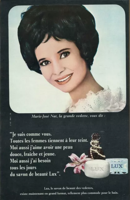 Publicité Papier - Savon Lux, égérie Marie-José Nat de 1966