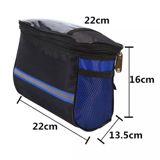 Bike Handlebar Bag With Reflective Strap Bicycle Front Bag Bike Pouch Cycling 2