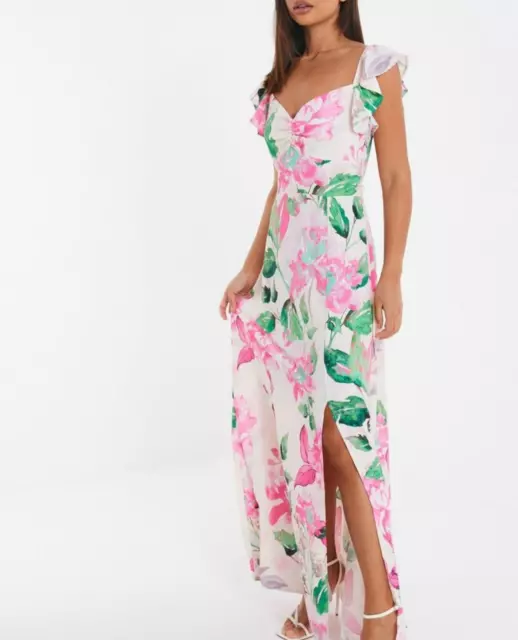 ex Quiz Ladies Summer Long Casual A-Line Holiday Womens Dress Plus Size 8 10-14
