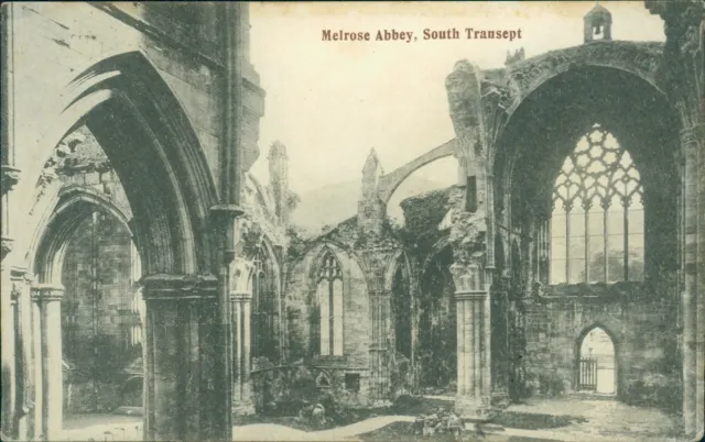 Melrose Abbey South Transept 1906 Postmark GWW