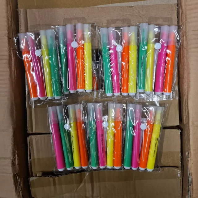 144 X Highlighter Pens Multi Colour Brand New Joblot Clearance Rrp£108 Clear Lid