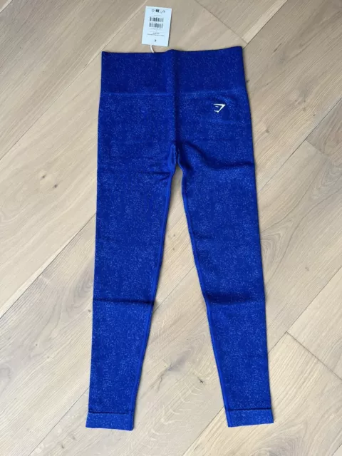 Gymshark Adapt Fleck Seamless Leggings, Cobalt Blue, Size S, BNWT, RRP £50