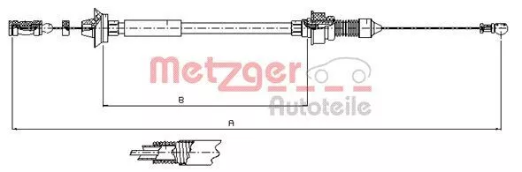 METZGER (1173.7) Gaszug für CITROEN FIAT PEUGEOT