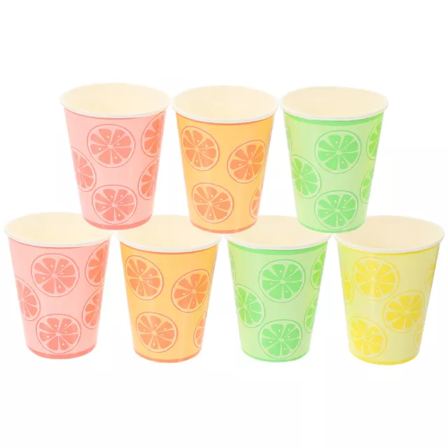 8 Pcs Fruchtbecher Für Die Party Partybecher Aus Papier Zitronen-Pappbecher Eis