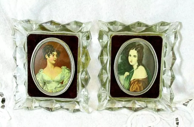 Cameo Creation Countess Grosvenor Lady Hamilton Faceted Glass Frame Portraits