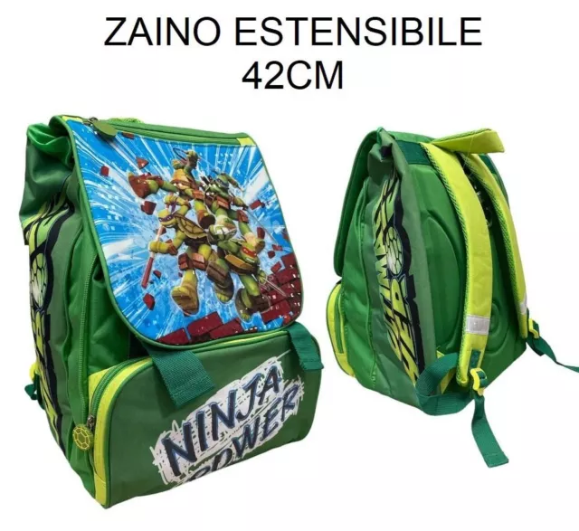 Zaino Cartella per la Scuola Estensibile 40 cm Turtles Tartarughe Ninja Marvel