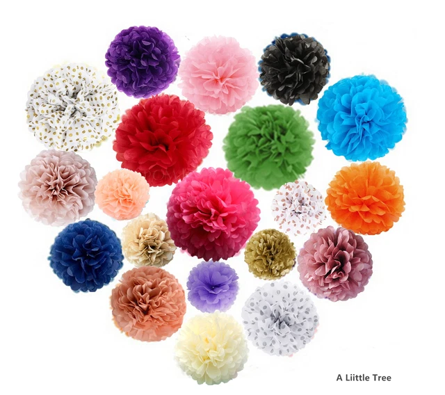 7 Stck. Stoff Papier Bommel Bommel Bommel Blume Weihnachten Geburtstag Hochzeit Party