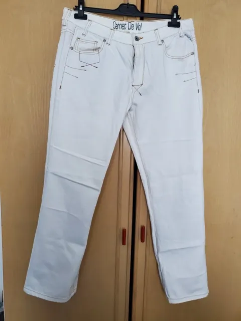 jeans blanc "Carnet de Vol " T 44