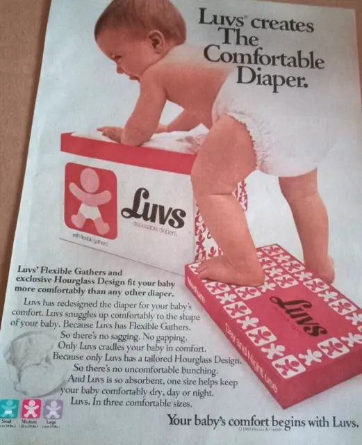 1980 print ad page - LUVS baby Diaper diapers Procter Gamble vintage Advertising
