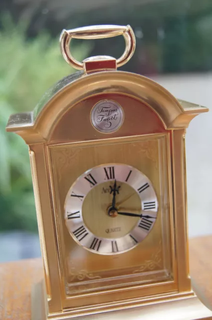 Acctim Quartz Brass Carriage clock Tempus Fugit (Japan)