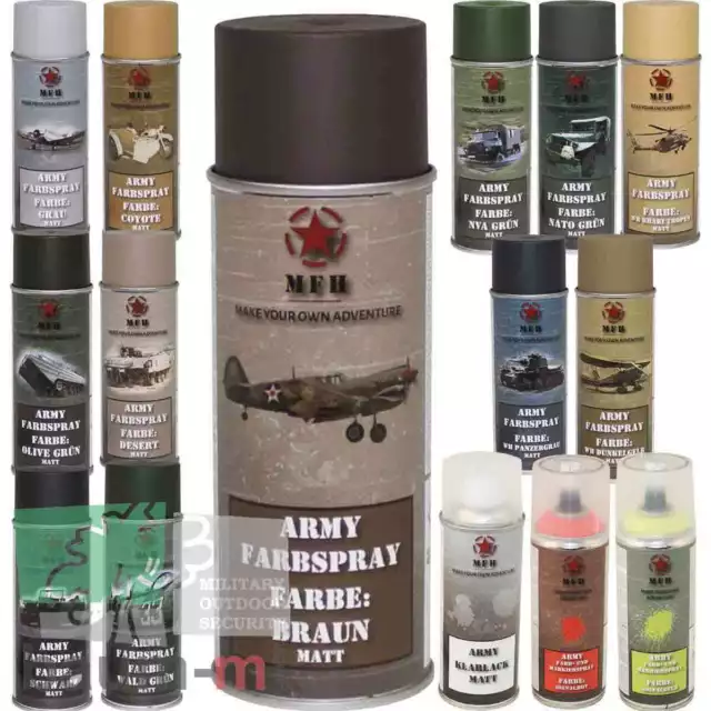 Farbspray Army matt 400 ml Militär Lack Sprüh-Farbe NATO Bw Grundierung ✔ RAL