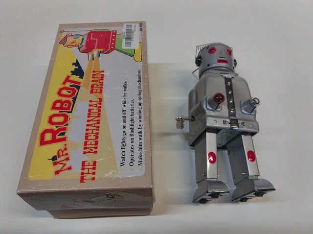 Robot - Robot Marcheur Mécanique En Tôle - Atomic Robot Man Rouge  St Tin Toy Ref738 A24259