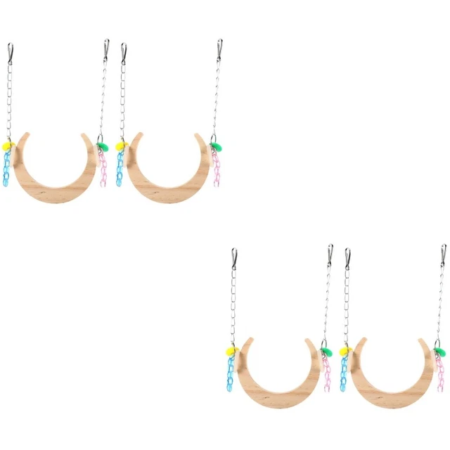 4 PCs Shotet Stand Swang Vogel Papagei Schwung Spielzeug Bird Mond Schwung