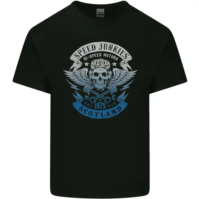 Scotland Speed Junkies Biker Motorcycle Mens Cotton T-Shirt Tee Top