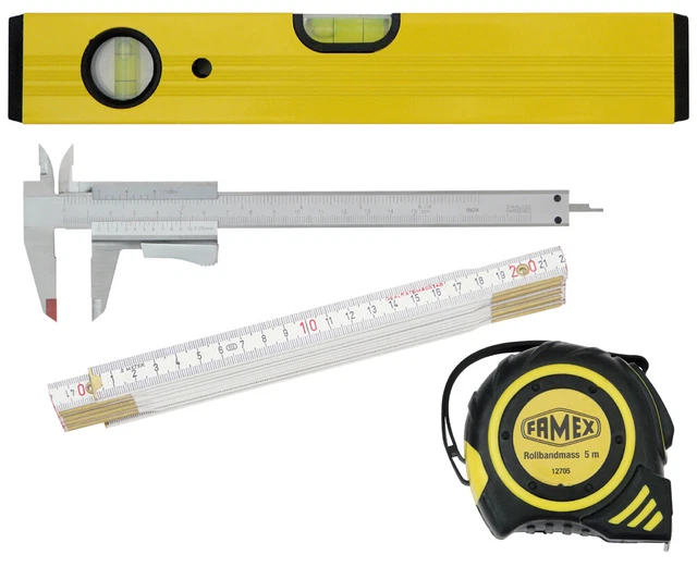 CALIBRO FAMEX CALIBRO scorrevole livella strumento di misurazione bastone da pollici set nastro