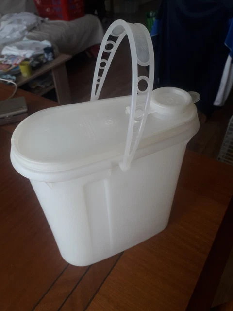 2 Boîtes De Conservation Tupperware Vintage - Verseuses Hermétiques - Blanc 17 Cm