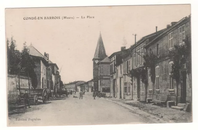 Cpa 55 - Condé-En-Barrois : La Place (Meuse) Non Écrite