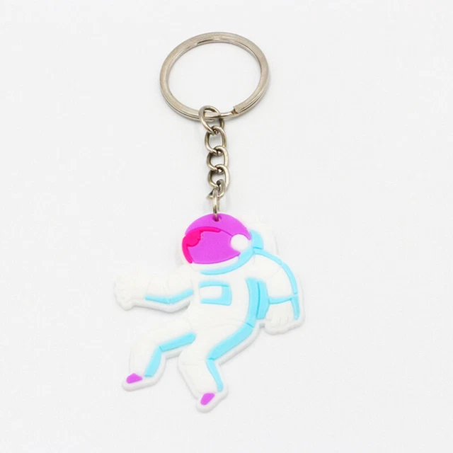 Cute Cartoon Key Rings Hooks Soft PVC Spaceship Astronaut Alien Keychain Pe GAIR