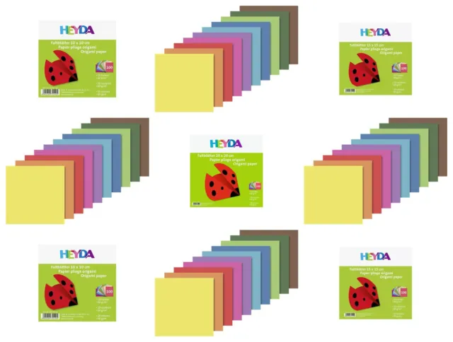 Heyda Faltblätter für Basteln und Origami (10x10 15x15 20x20)