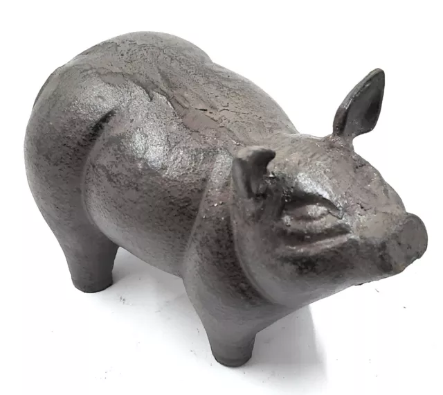 Pig Piglet Garden Statue Cast Iron Rustic Farmhouse Country Home and Yard Decor