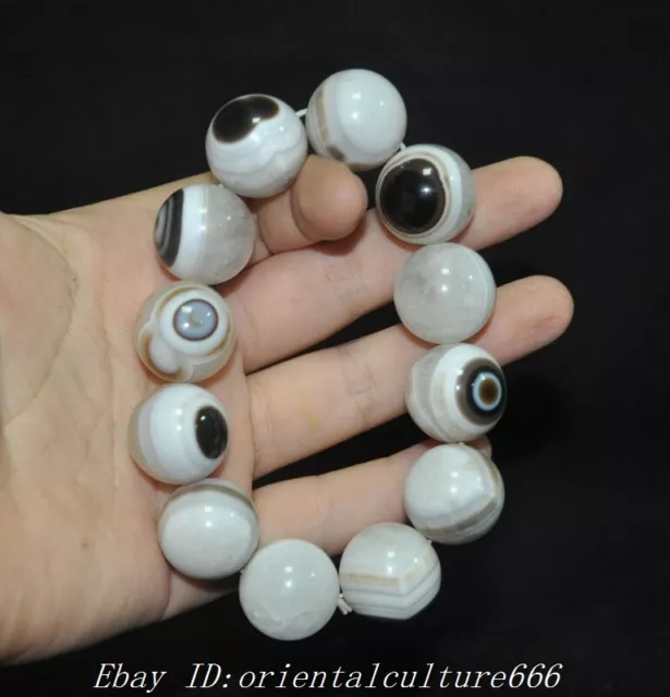 China Natural Agate Onyx carved exorcism Amulet periapt Bracelets Hand Chain