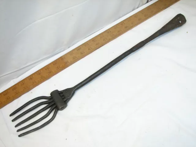Antique 5-Tine Fish Eel Frog Gig Tool Spear Head Hand Forged Fishing Tool Fork