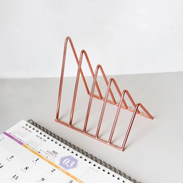 Holder Desk Storage Record Rack Triangle Bookend Iron Book Stand Book Holder