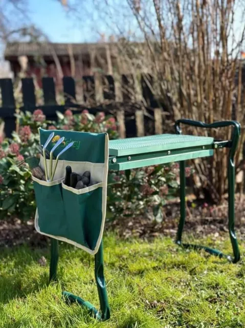 2 in 1 Kniebank XXL Gartenhocker Klappbar Gartenkniebank Gepolstert Kniesitzbank