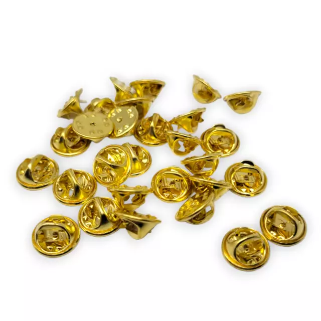 Pin-Verschlüsse Anstecker goldfarben badge clips Verschluss butterfly clip