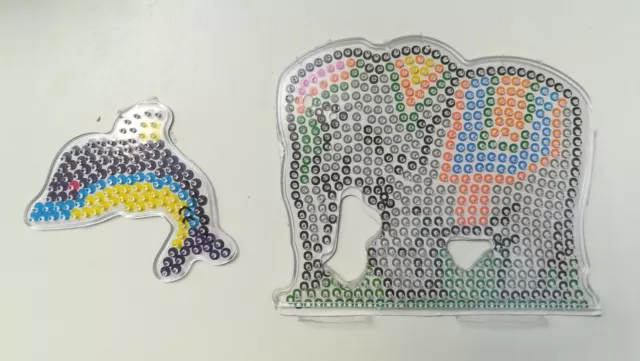 LOT Plaques pour perles à repasser éléphant dauphin jeu créatif pour enfant