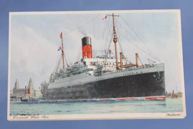 Cunard White Star Line  Rms Andania Unused Sold Onboard Postcard