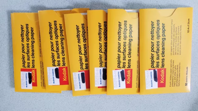 Kodak, Lens Cleaning Paper, 12.4 x 7.3 cm, 50sheets/feuilles, 6 feuilles/pk