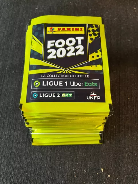 Panini Lot 100 Pochettes Packets Foot Championnat De France 2022 Sealed Rare