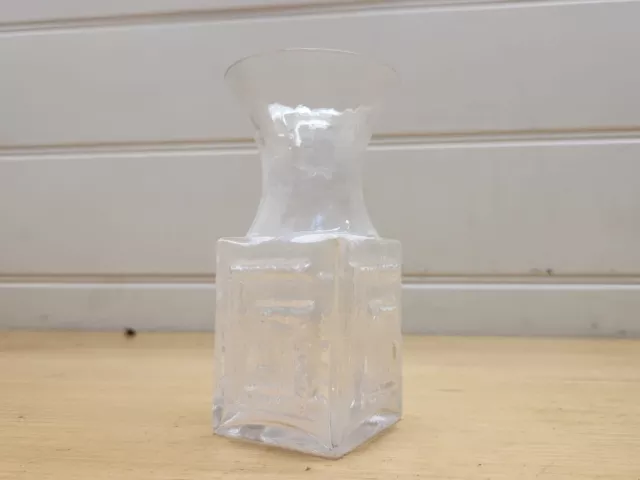 Vintage Dartington  Geometric Glass Vase Mid Century Mcm