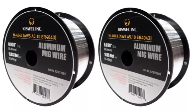 (2 Rolls) ER4043 0.030 in. Dia 1 lb. Aluminum Mig Welding Wire Spool M-4043