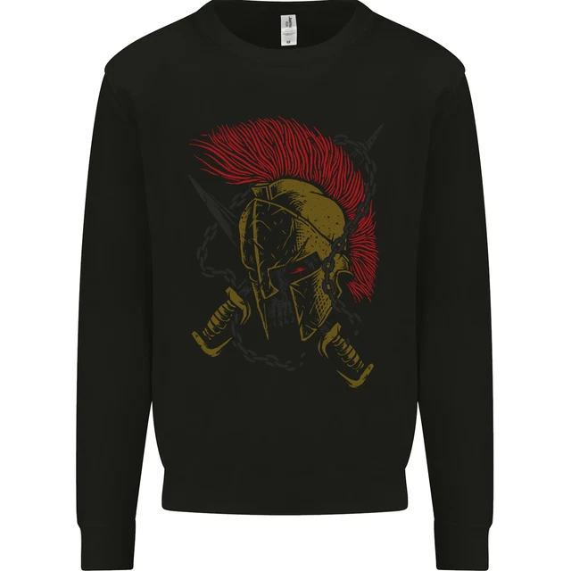Roman Demon Skull MMA Gym Spartan Helmet Mens Sweatshirt Jumper
