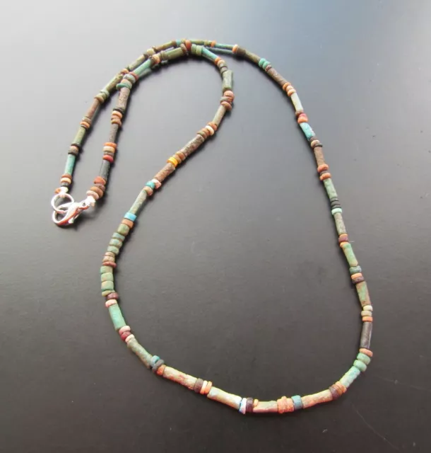 NILE  Ancient Egyptian Amulet Mummy Bead Necklace ca 600 BC