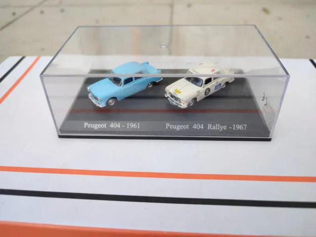 Duo de miniatures 1:87 Peugeot 404 1961/1967 Universal Hobbies