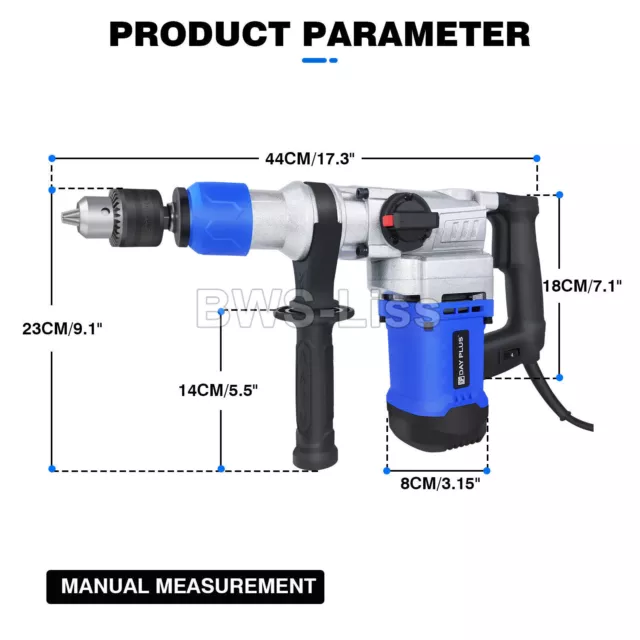 1500W Electric Rotary Jack Hammer Drill Demolition Breaker SDS Plus Chisel 2023 2