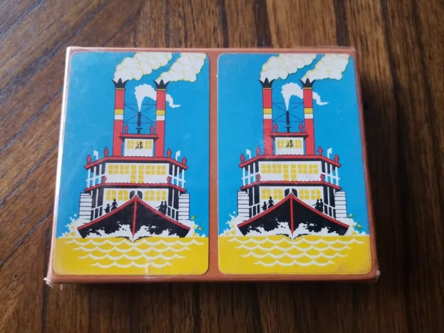 Vintage Hamilton Canasta Plastic Coated Playing Cards, Steamboats, Sealed Vintage Hamilton Canasta Plastic Coated Playing Cards, Steamboats, Sealed