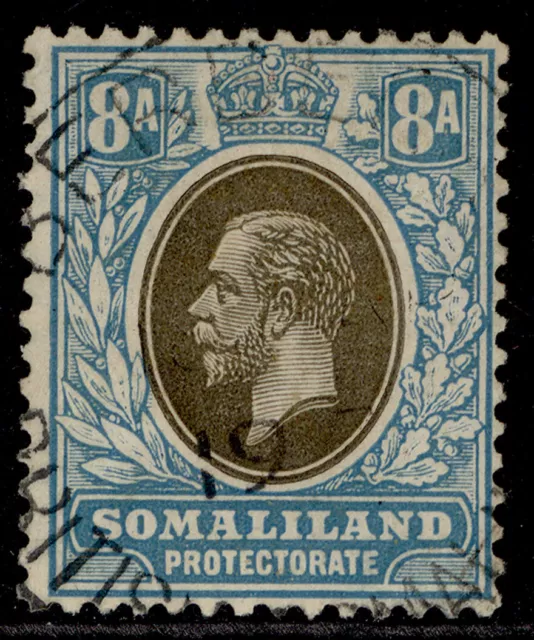 SOMALILAND PROTECTORATE GV SG80, 8a grey-black & pale blue, USED. Cat £14.