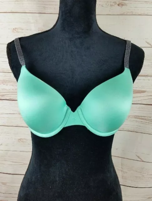 Victorias Secret Remontant Semi Demi Armatures Soutien-Gorge Vert Menthe 34D Vs