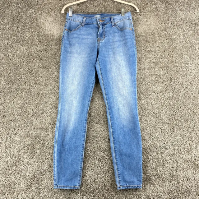 Old Navy Super Skinny Denim Jeans Women's 2 Short Blue Mid Rise Light Wash
