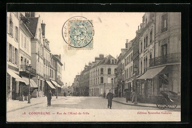CPA Compiègne, Rue de l´Hôtel-de-Ville