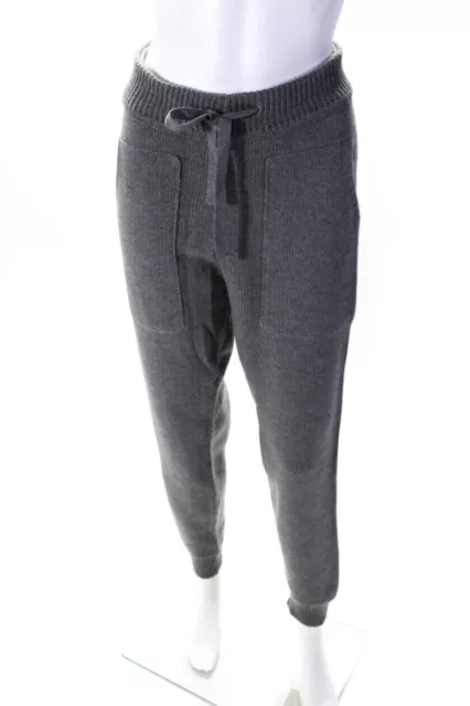 3.1 Phillip Lim Fine Wool Knit High Waist Knit Joggers Lounge Pants Gray Size L